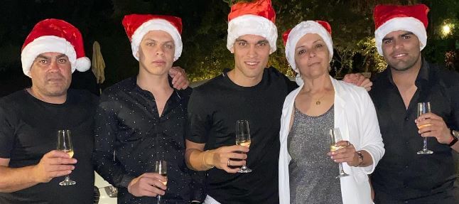 Mario Martinez with his family celebrating Christmas in 2019.